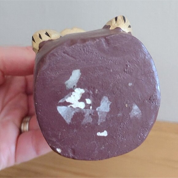 Vintage Hand Painted Polka Wooden Cat Figurine Incense Holder Folk Art - Picture 7 of 8